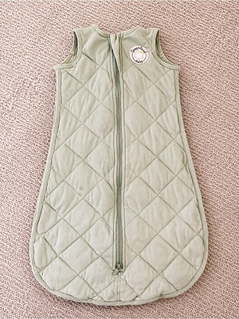 Dreamland Baby Weighted Sleep Sack – Size Small (0–6 Months), Sage Green